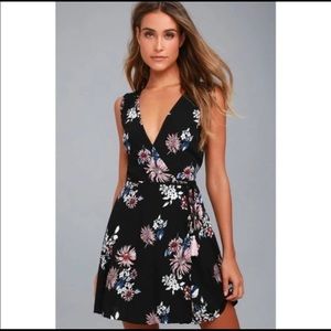 Lulu's Black Floral Mini Dress